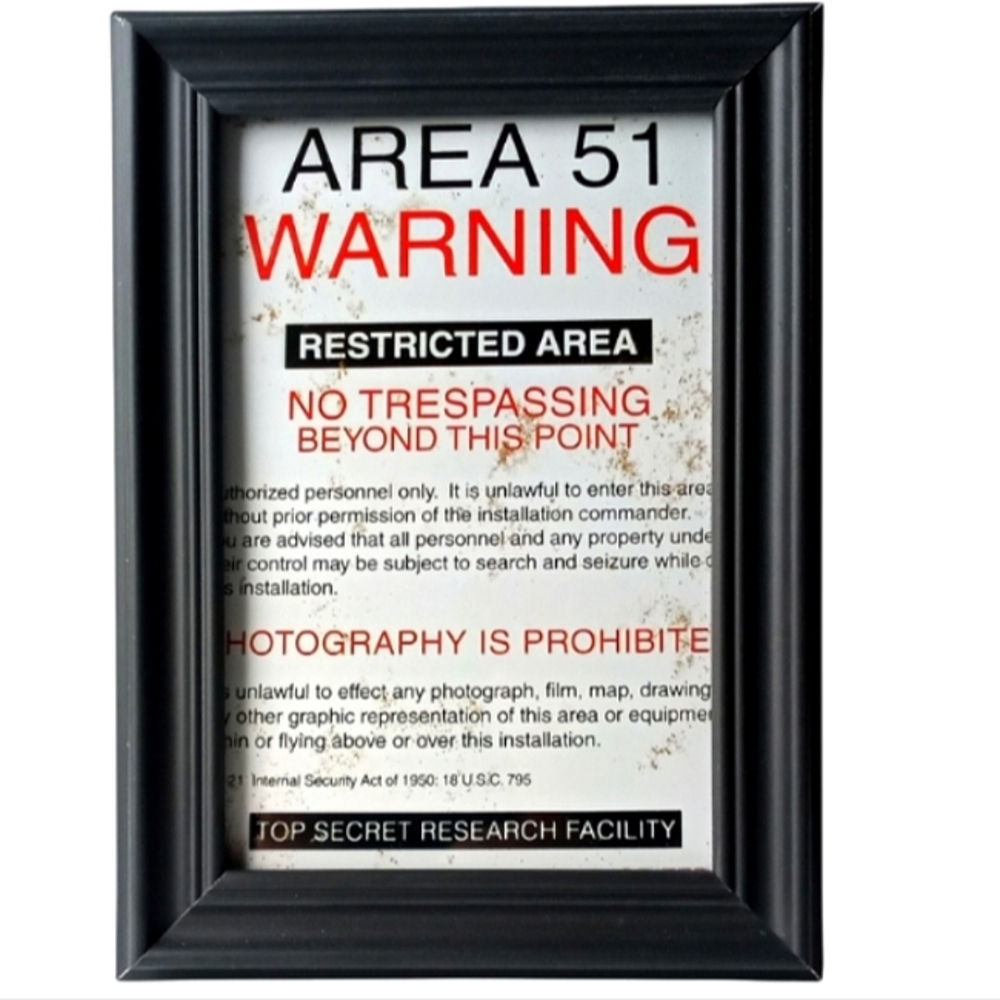 👽 Area 51 Ufo Alien Edgy Alternative Framed Photo Trendy Funny Aliens Sign Art